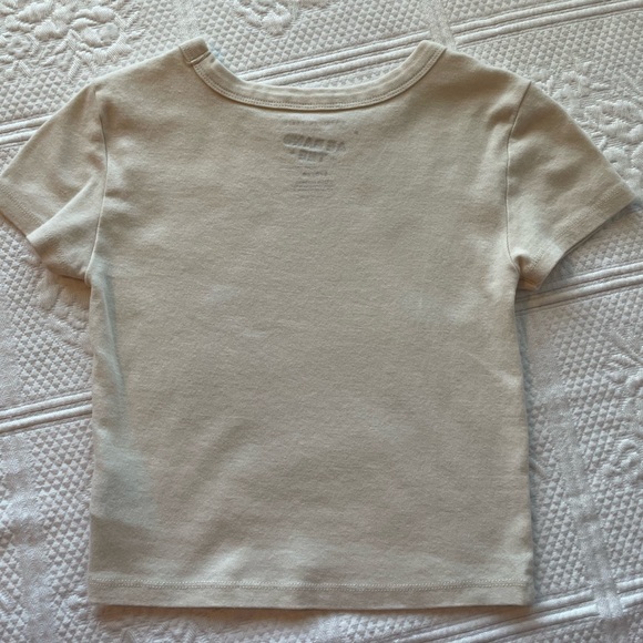 AE Sublime Baby Fitted Short Sleeve Tee Cream Blue Black Small Band Tee - Picture 4 of 8